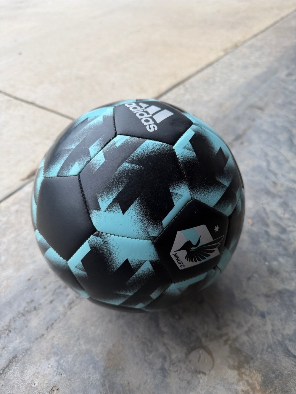 MNUFC adidas Black and Teal Graphic Soccer Ball